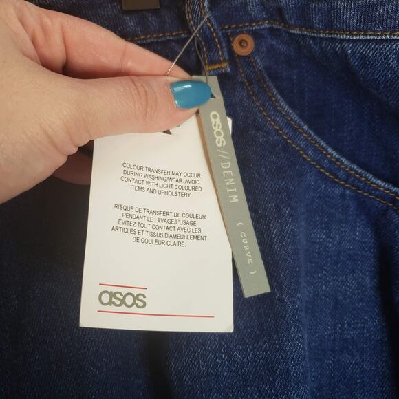 Asos Design Curve Recycled Florence Straight Leg Jeans With Side Splits Plus 28 - Picture 7 of 11